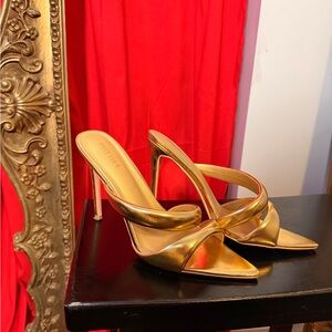 Elegant Gold High Heel Sandals